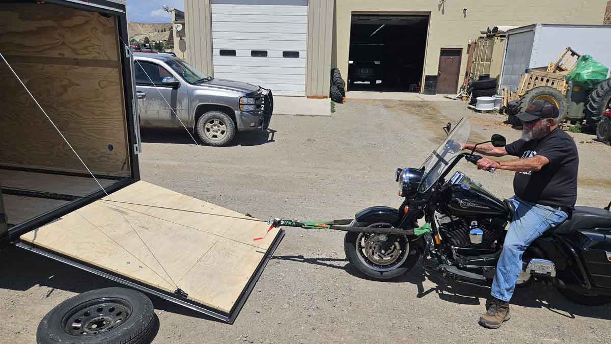 Harley Davidson towing Wyoming